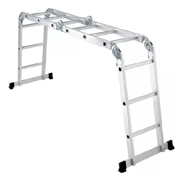 Escalera Aluminio Plegable 3x4 12 Peldaños Metalicas 3.4mt