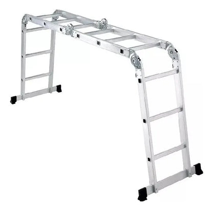 Escalera Aluminio Plegable 3x4 12 Peldaños Metalicas 3.4mt