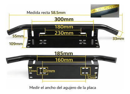 Porta Placas Patentes Soporte Focos Barra Led Frontal 4x4