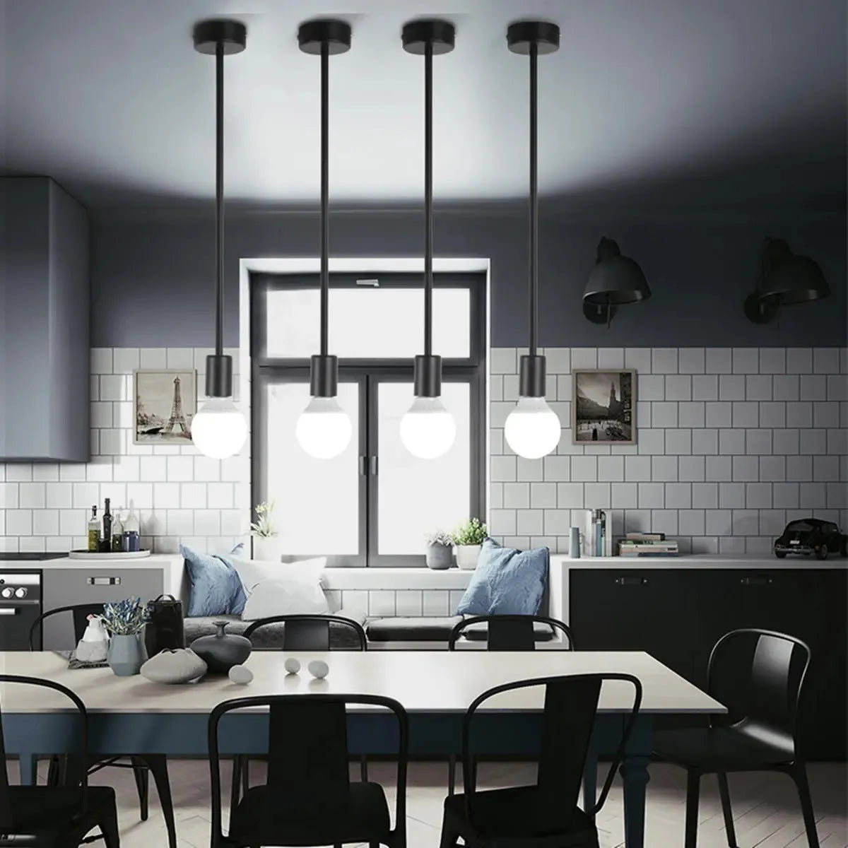 X2 Lampara Colgante Rustica Soquete Vintage Soquete E27 Retro