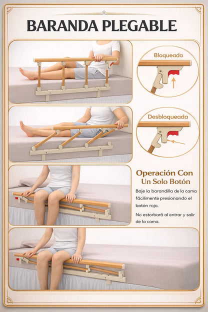 Baranda Cama Seguridad Bebe Reja Barrera Plegable Ancianos