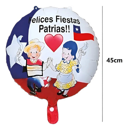 Set Decoracion Fiestas Patrias Globos Metalizados Arco Base