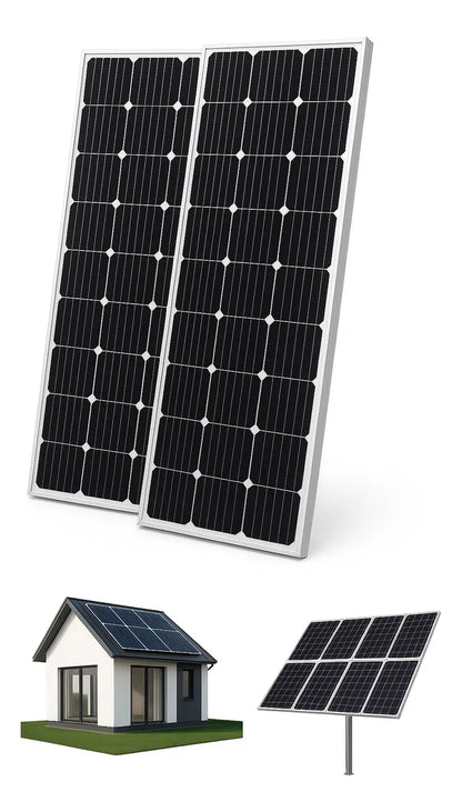 Pack 2 Panel Solar Casa Monocristalino Fotovoltaico 200w 12v"