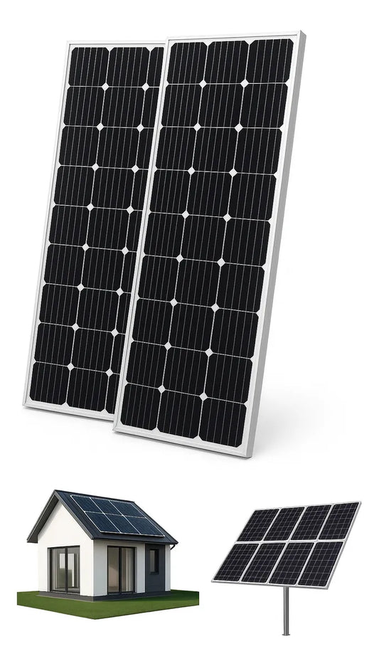 Pack 2 Panel Solar Casa Monocristalino Fotovoltaico 200w 12v"