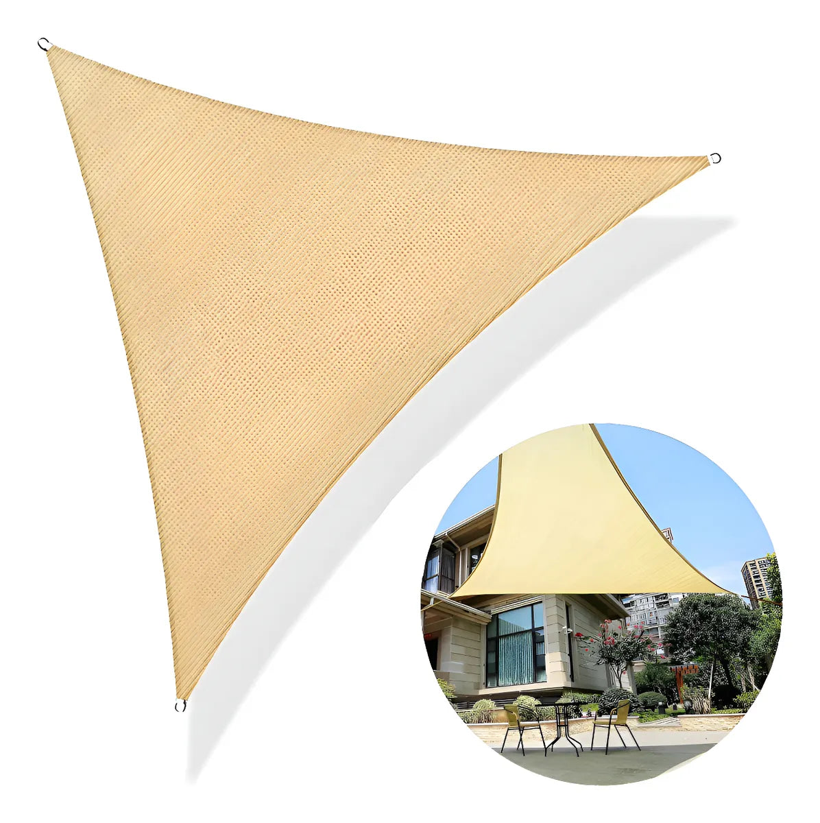 X3 Toldos Vela Malla Raschel Sombra Triangular Vela 3.6 Mts