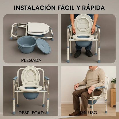 Baño Inodoro Silla Portatil Plegable Wc Baño Discapacitado