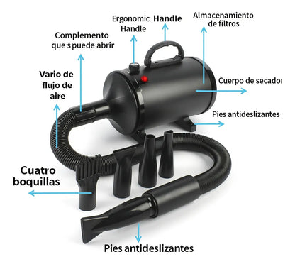 Secador Para Pelos Mascotas Peluquería De Perros Gato 2800w