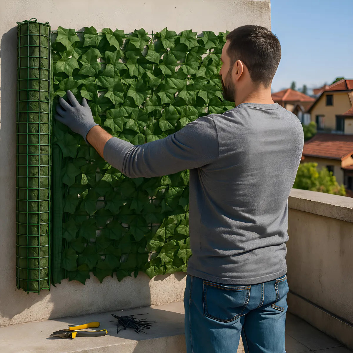 Malla Hoja Artificial Decorativas Enredadera Plasticas 3x1 M