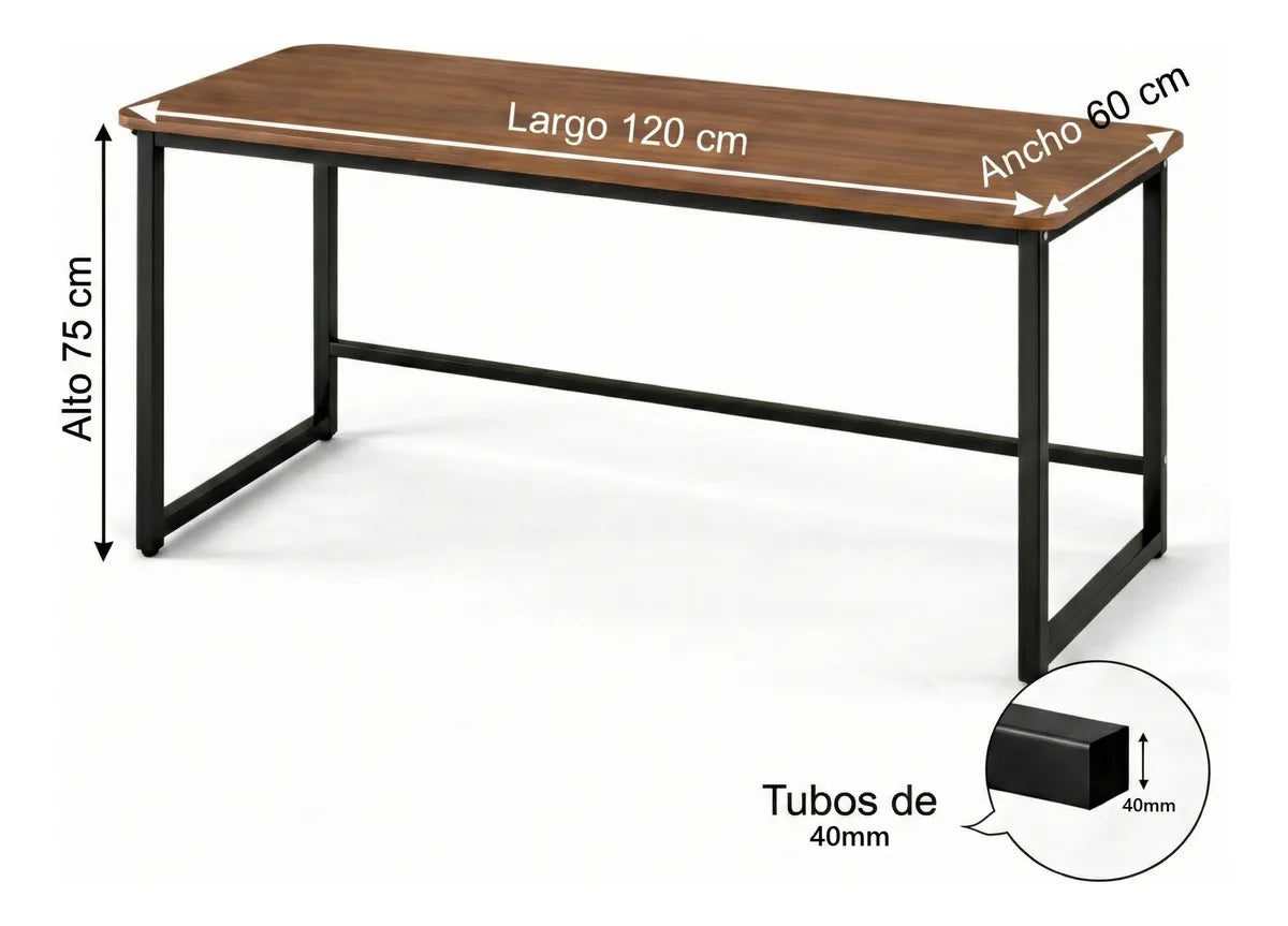 Escritorio Metálico Computador Oficina Hogar Estudio 120x60