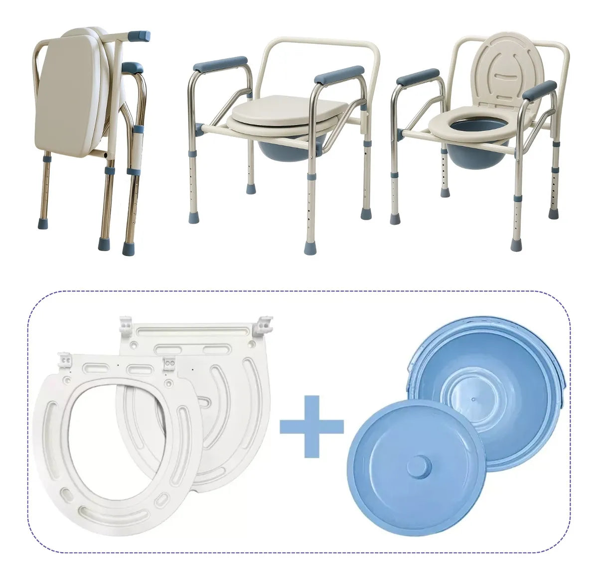 Baño Inodoro Silla Portatil Plegable Wc Baño Discapacitado