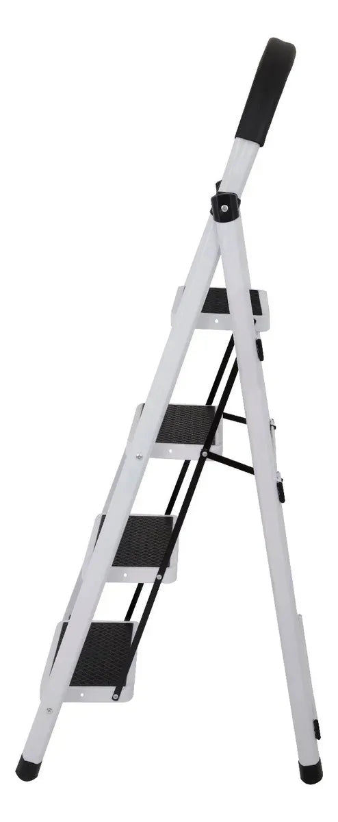 Escalera Plegable 4 Escalones Peldaños Antideslizante Escala Blanco