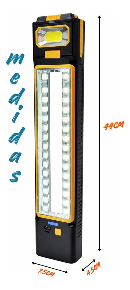 Lampara Camping Solar Recargable Portatil Exterior Led Usb Negro