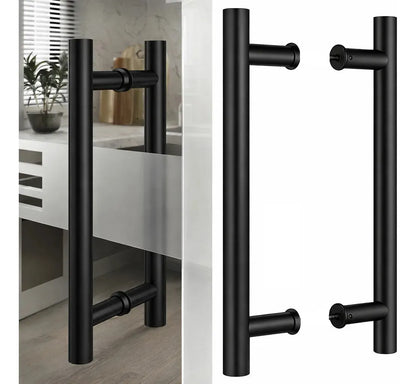 Manillon Negro Para Puertas Acero 49 Cm Puerta Vidrio Madera Negro