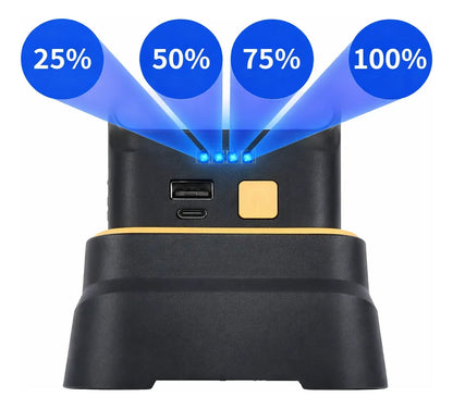 Lampara Camping Solar Recargable Portatil Exterior Led Usb Negro