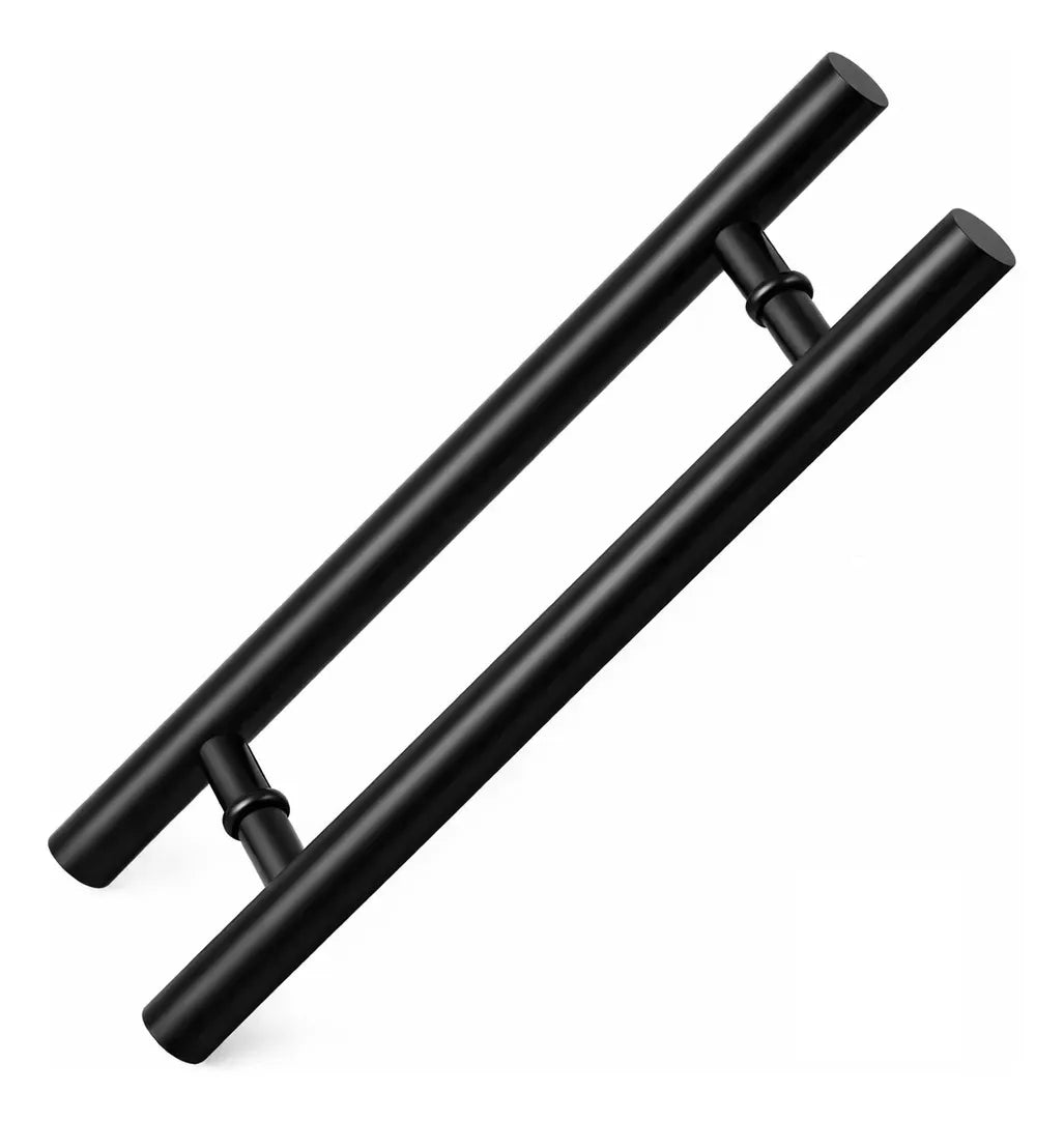 Manillon Negro Para Puertas Acero 49 Cm Puerta Vidrio Madera Negro