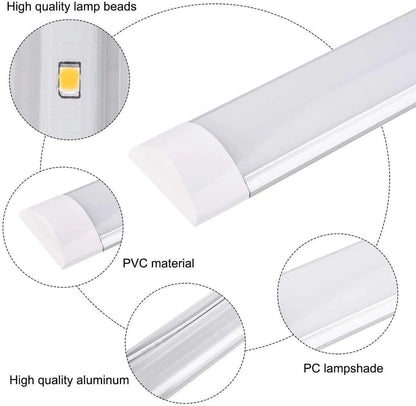 X2 Tubos Led 120cm Canaleta Led Luz Canoa Plana Tubo Led 36w