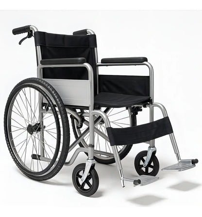 Silla De Ruedas De Lujo Plegable Comodo De Baño Incluido Color Negro