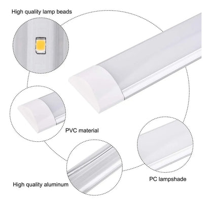 Tubo Led 120cm Luces Canaleta Led Canoa Plana Tubos Led 36w