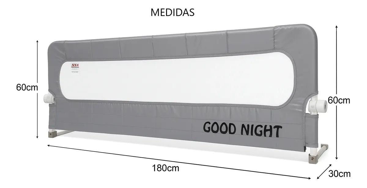 Baranda Cama Seguridad Bebe Reja Plegable Ajustable 1.8mt