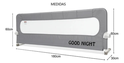 Baranda Cama Seguridad Bebe Reja Plegable Ajustable 1.8mt