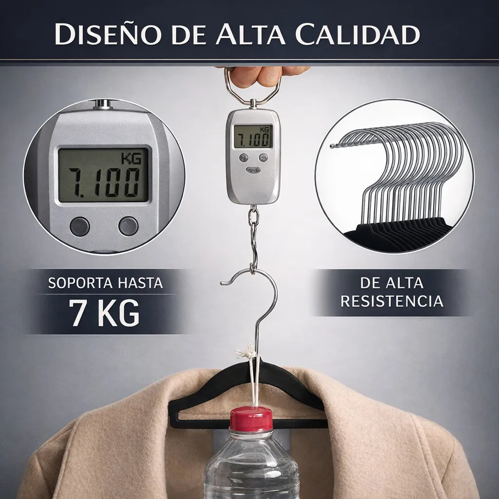 Set 30 Gancho Ropa Eoland Colgadores Terciopelo Negro Antideslizante Organizador Clóset