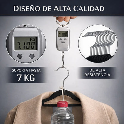 Set 100 Gancho Ropa Eoland Colgadores Terciopelo Negro Antideslizante Organizador Clóset