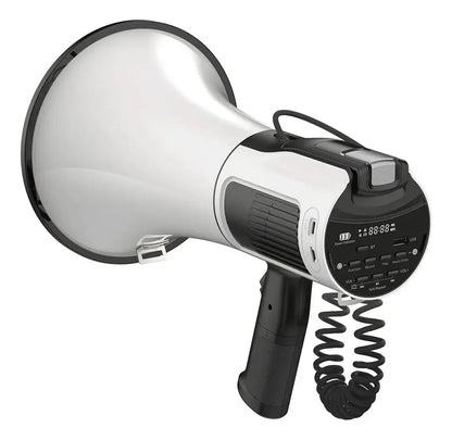 Megáfono 80w 1000m Recargable Altavoz Micrófono Sirena Watts Blanco