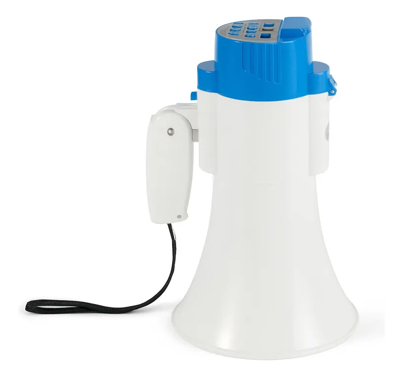 Megáfono 50w 600m Recargable Altavoz Micrófono Sirena Watts Blanco