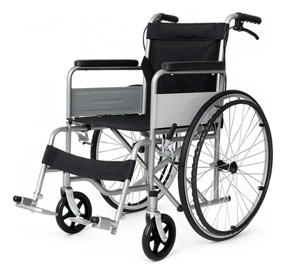 Silla De Ruedas De Lujo Plegable Comodo De Baño Incluido Color Negro
