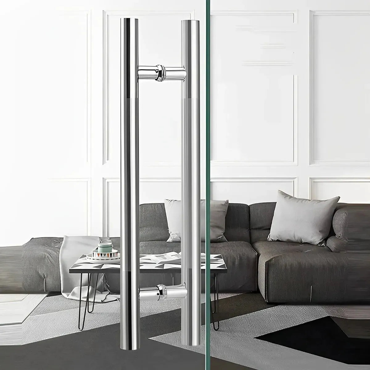 Manillon Plata Acero Inoxidable 50 Cm Para Puerta Par Manija