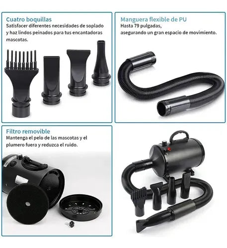 Secador Para Pelos Mascotas Peluquería De Perros Gato 2800w