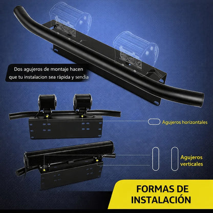Porta Placas Patentes Soporte Focos Barra Led Frontal 4x4
