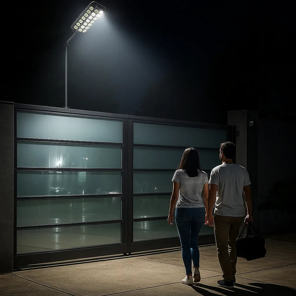 X2 Foco Led Exterior Con Sensor Movimiento Focos Solar 1200w