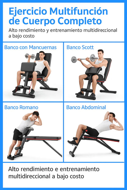 Banca Multifuncional Gym Maquinas De Ejercicios Abdominales