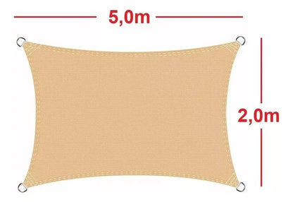 Toldo Vela Rectangular Lona Sombra Toldo Plegables 5x2 Mts