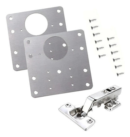 Bisagra Semicurva 35mm Con Tornillos + 2 Placa De Reparacion Bisagra Semicurva Qatarshop