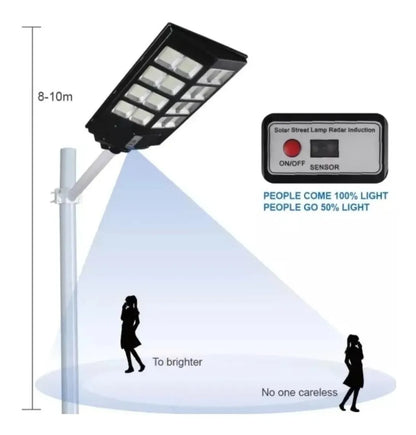 Pack X2 Foco Led Solar 600w Poste Exterior Focos Potentes