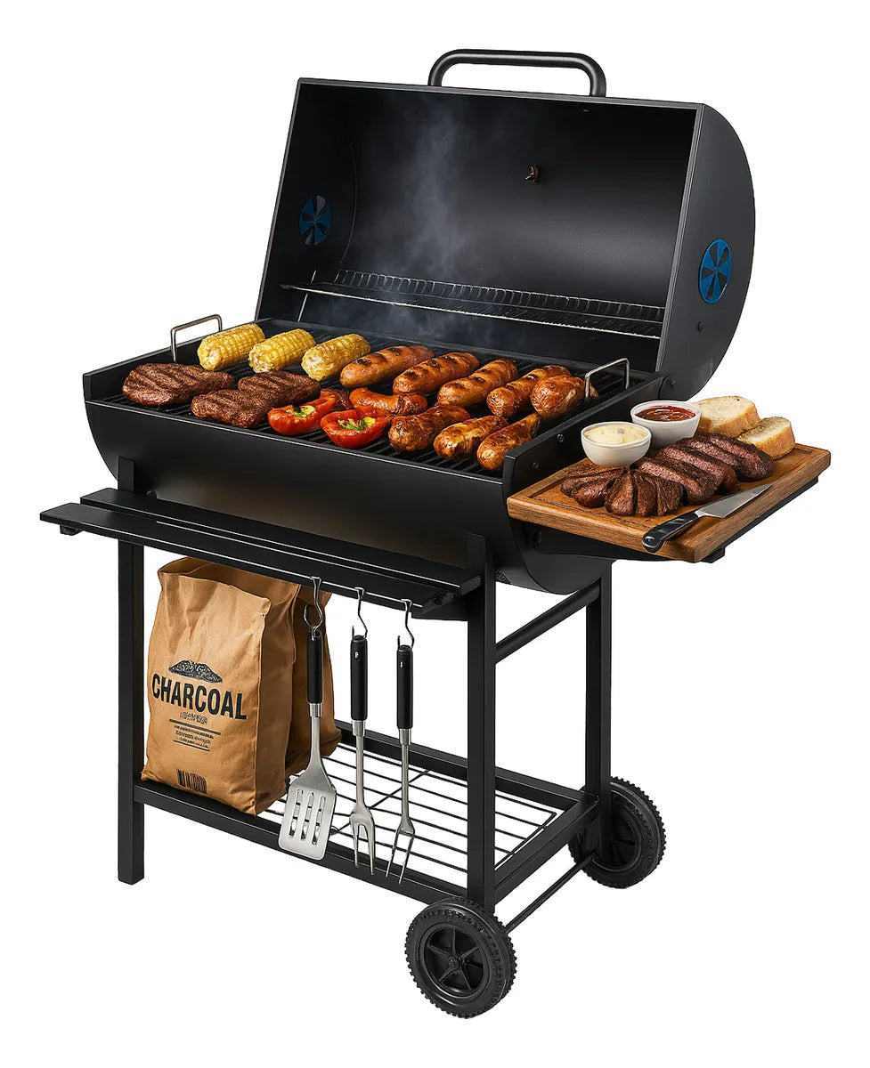 Asador Parrilla Portatil Carbon Parrillera Grill Con Ruedas