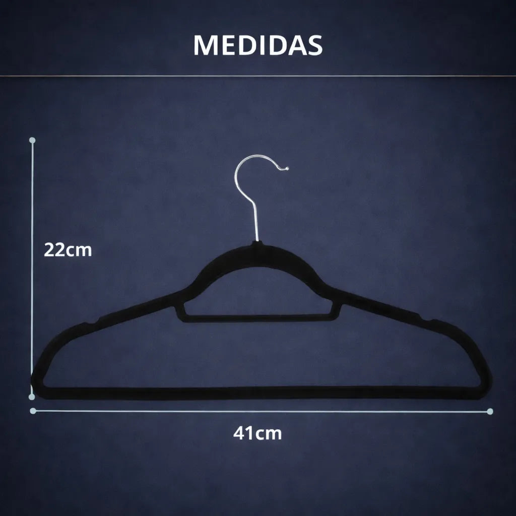 Set 30 Gancho Ropa Eoland Colgadores Terciopelo Negro Antideslizante Organizador Clóset
