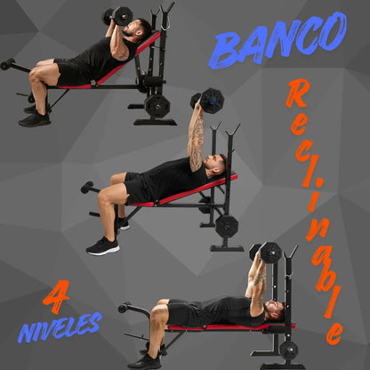 Maquina Banco Multifuncional Gimnasio Soporte Pesas 200kg