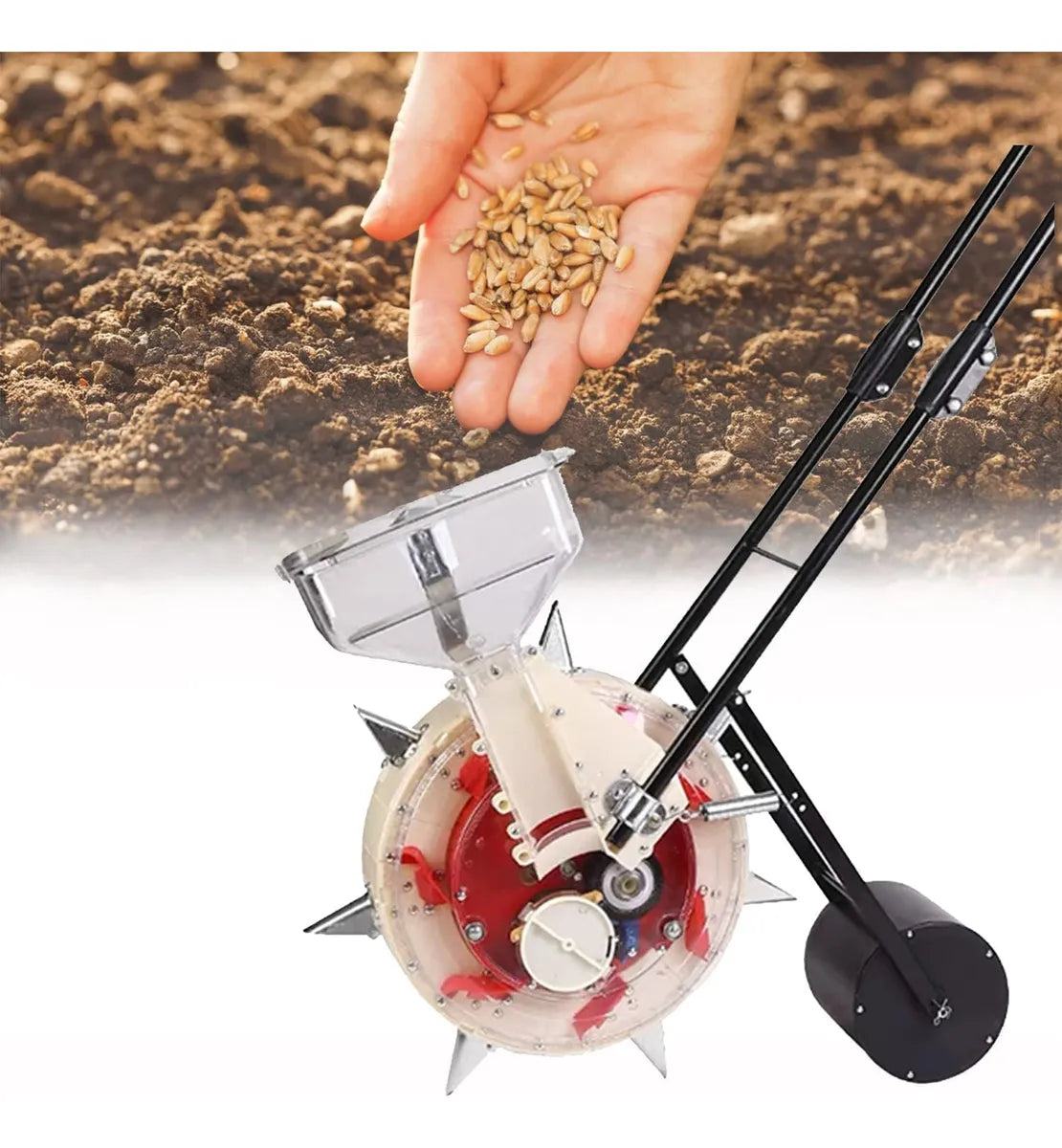 Sembradora Grano Manual Rotativa Abonadora Jardin Agricola