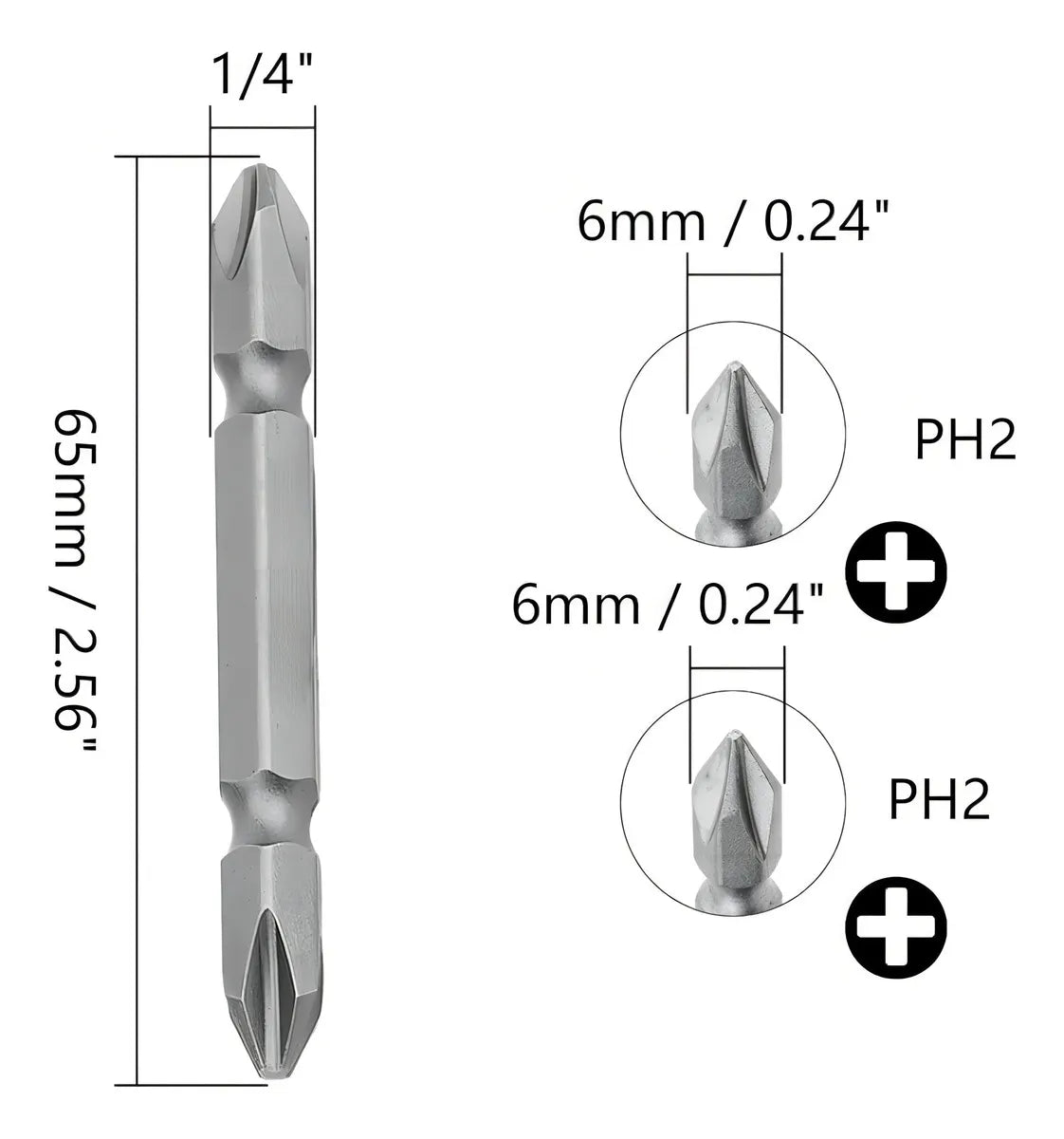 20x Punta Magnetica Set Puntas Impacto Punta Destornillador