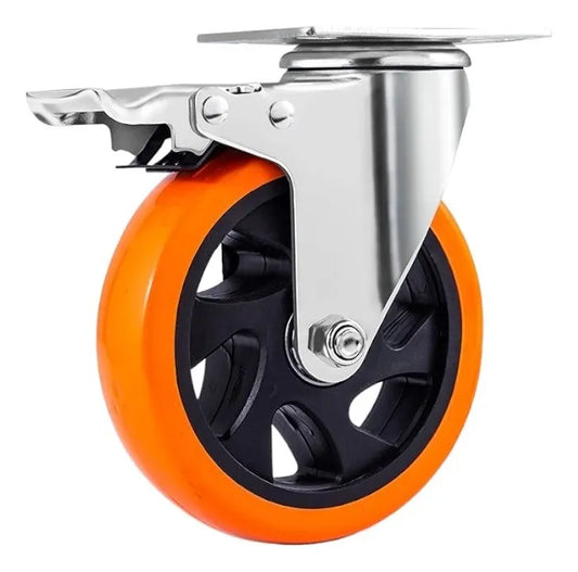 Rueda Giratoria Naranja Ruedas Industriales 4 Pulgadas