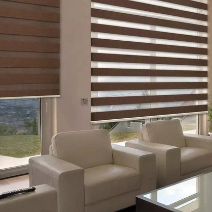 Cortinas Roller Blackout Cortina Dia Noche 100x200 Marron