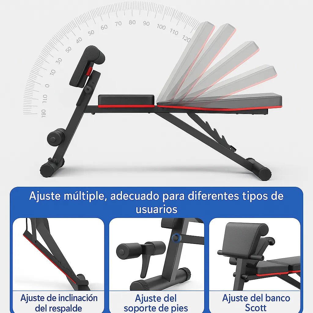 Banca Multifuncional Gym Maquinas De Ejercicios Abdominales