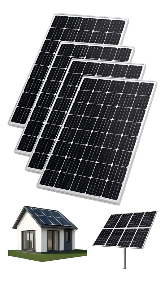 Pack X4 Panel Solar Casa Monocristalino Fotovoltaico 50w 12v