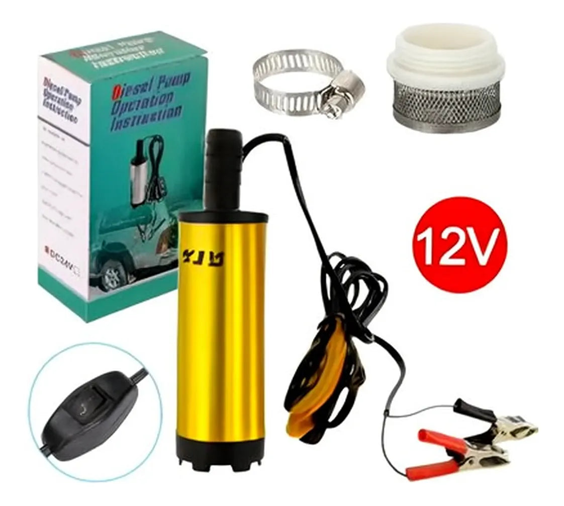 Bomba Sumergible Eléctrica 12v Dc Para Trasvasije De Líquido