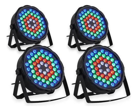 Pack X4 Proyector Led Rgb Luces Dj Luz Fiesta Luces Dmx 2046