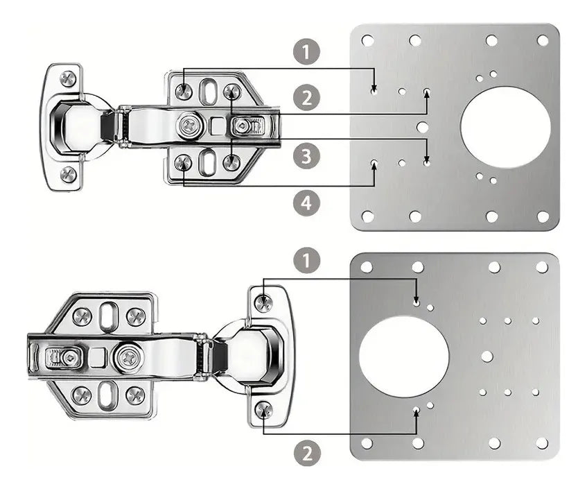 Bisagra Semicurva 35mm Con Tornillos + 2 Placa De Reparacion Bisagra Semicurva Qatarshop