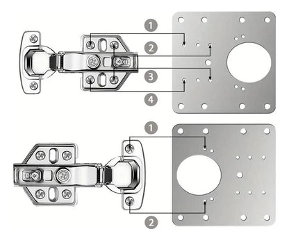 Bisagra Semicurva 35mm Con Tornillos + 2 Placa De Reparacion Bisagra Semicurva Qatarshop